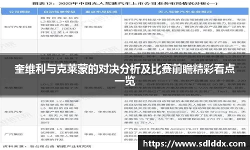 奎维利与克莱蒙的对决分析及比赛前瞻精彩看点一览